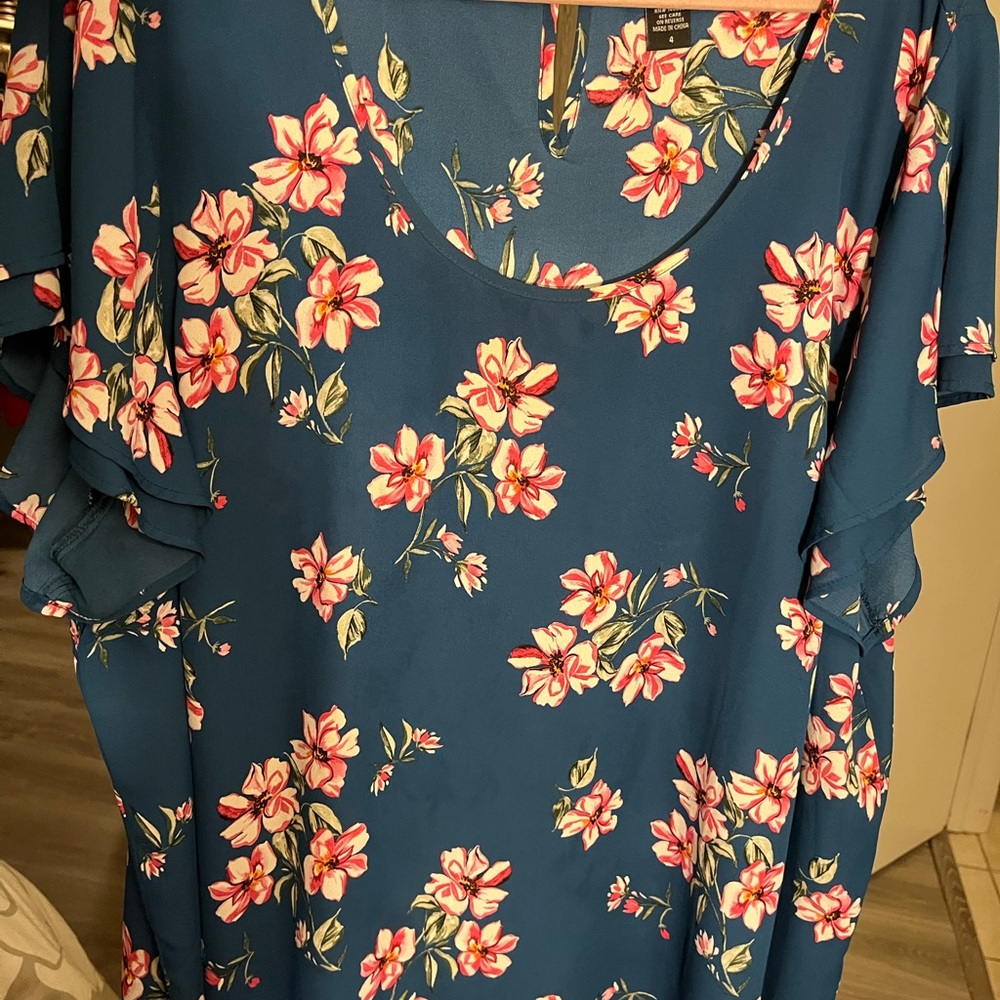 Torrid Blue Floral Women's Blouse